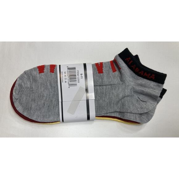 Alabama Crimson Tide Socks Ankle Women's Size: 9 to 11 2-Packs of 3, NCAA - Picture 3 of 9